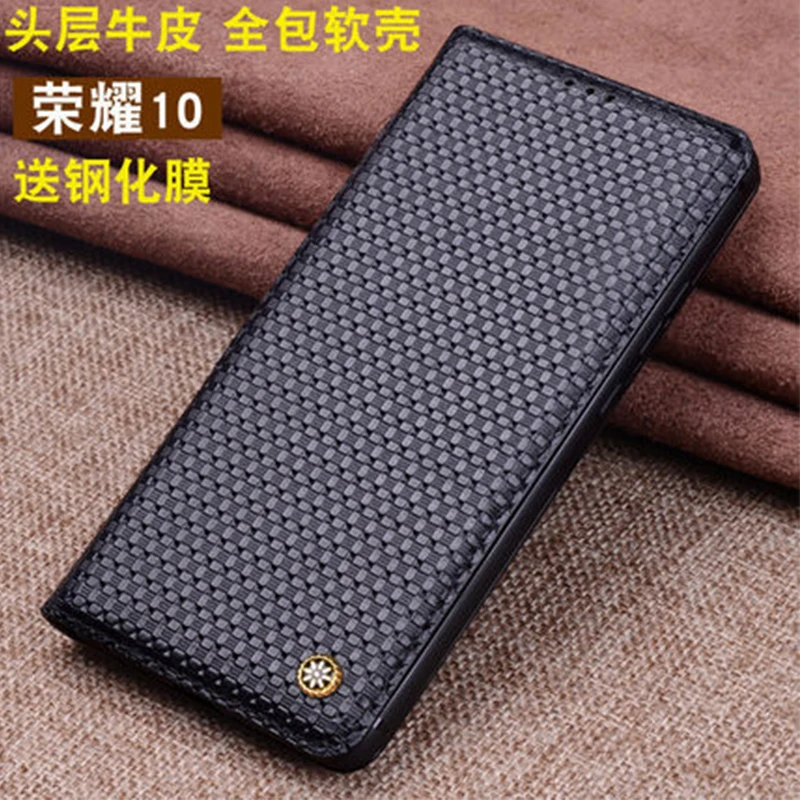 Чехол для Huawei Honor 10 100% натуральная кожа чехол телефона сумка бизнеса откидная