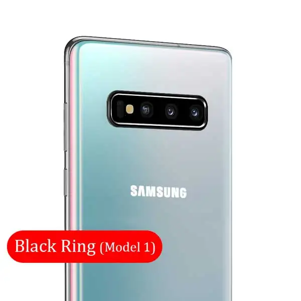 Black Ring (Model 1) Защитное стекло для камеры для samsung Galaxy S10 Plus S10E Note 10, металлическое закаленное стекло для объектива камеры, защитное кольцо, чехол - Цвет: Black Ring (Model 1)