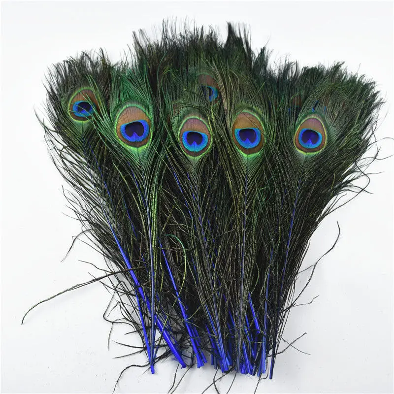 Royal blue 10 шт./лот перо павлина 25-30 см/10-1" натуральные перья павлина для рукоделия изготовления ювелирных изделий свадебные украшения из перьев Плюмы - Цвет: Royal blue