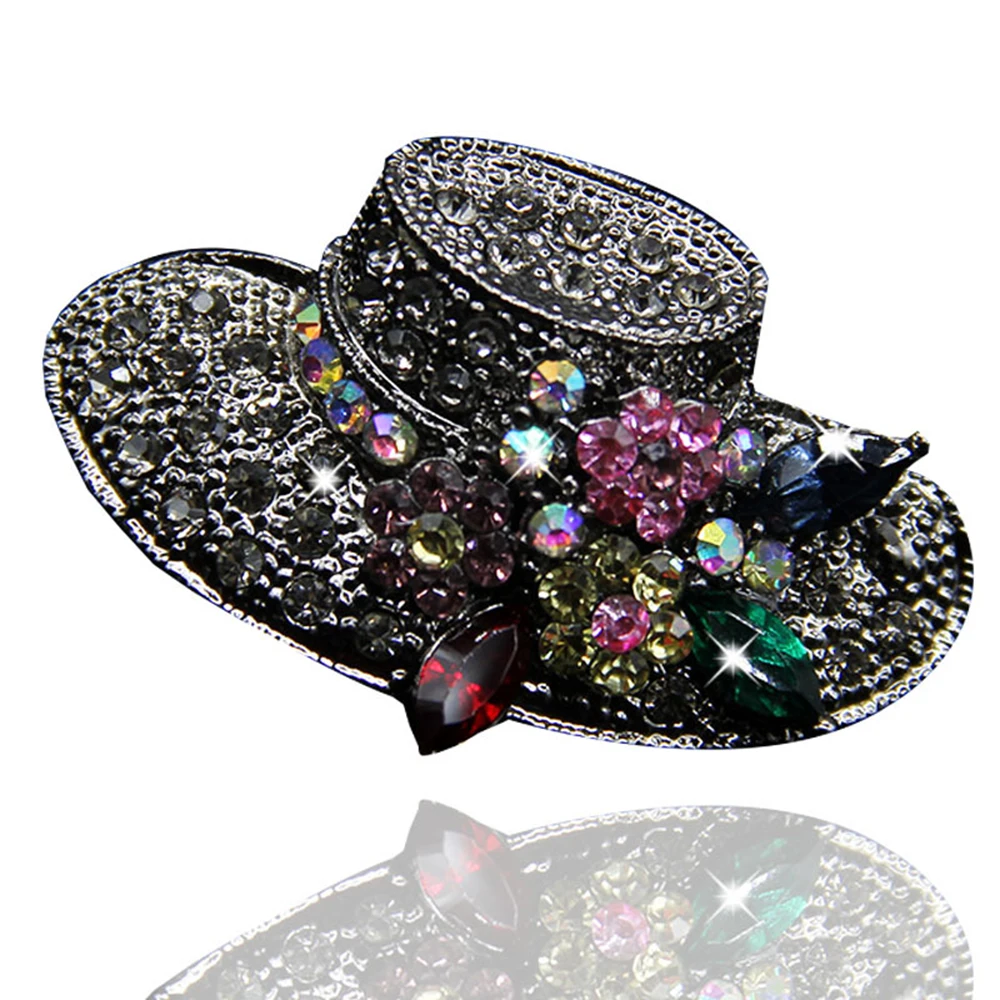 Женская брошка Seven Candy Top Hat штифт с кристаллами блейзер игла для воротника модные