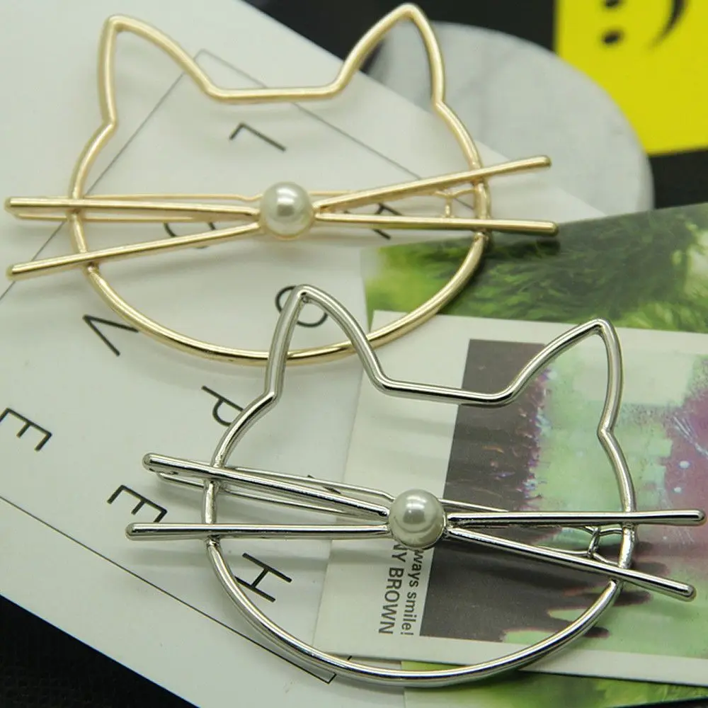 2 шт. Модные металлические hello kitty Cat дизайн Wo заколки для волос Свадебные