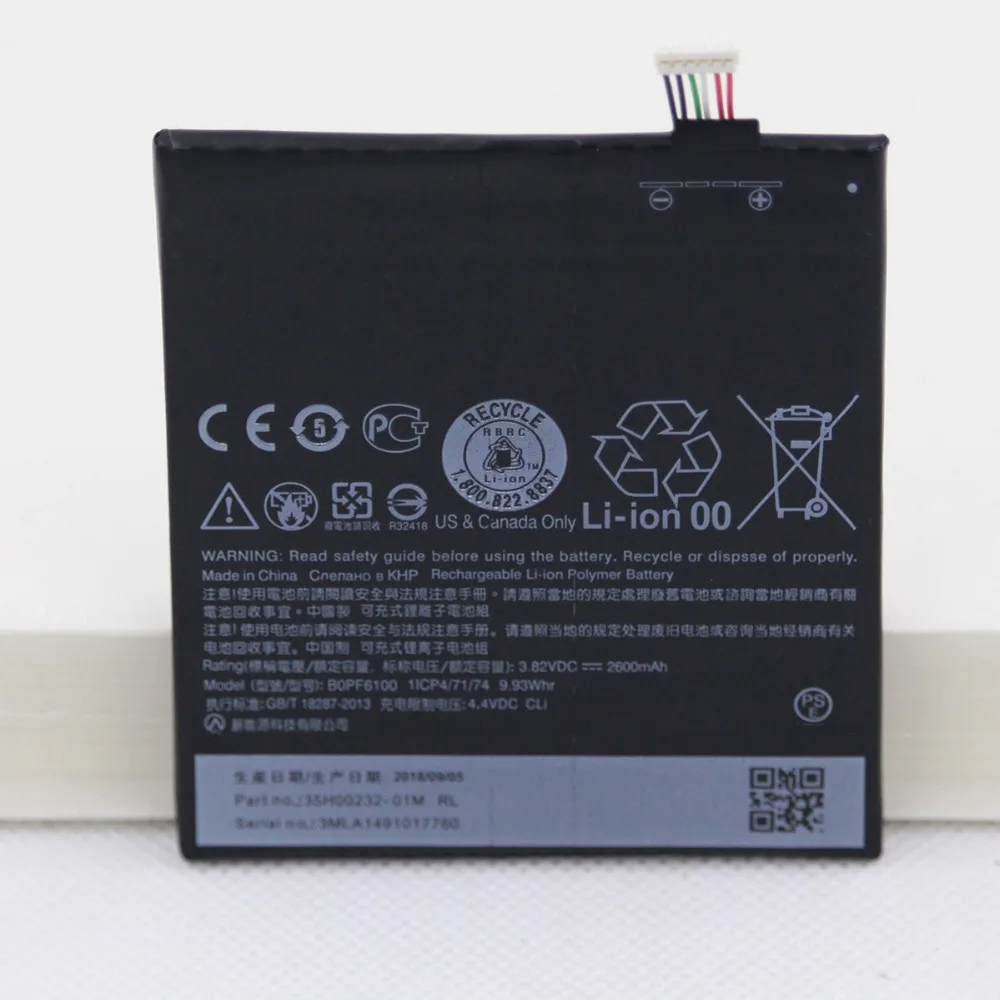 Для HTC Desire 820 820G dual sim D820U D820F D820P D820Q D820T D820S D820W D826T 826W 2600mAh B0PF6100 мобильный аккумулятор