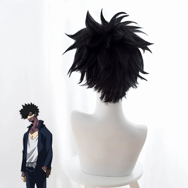Высокое качество Dabi косплей парик мой герой Academy Boku no Hero Akademia короткие черные термостойкие синтетические волосы парики+ парик колпачок