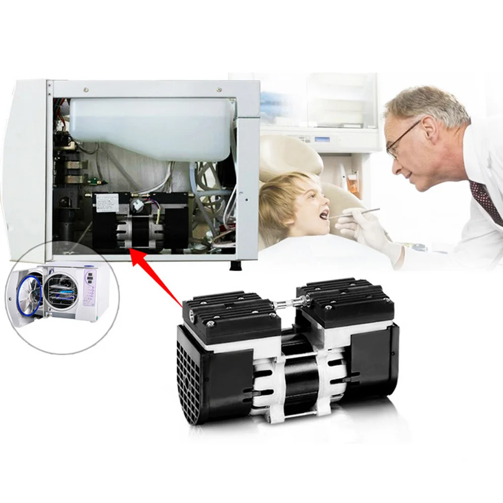 YIMAKER 110 V/220 V микро вакуумный насос с двойной головкой безмасляная мембранная вакуумная помпа 100W 60HZ 24L/MIN 30L/MIN для медицинских