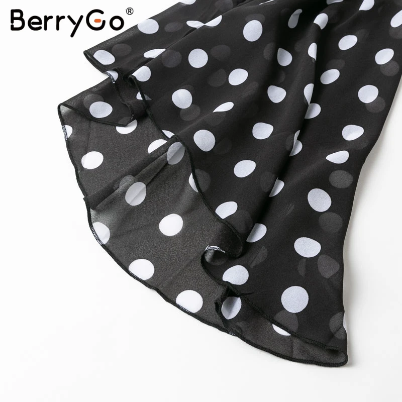 BerryGo женская блузка рубашка сексуальный горошек плюс размер оборки Цветочные