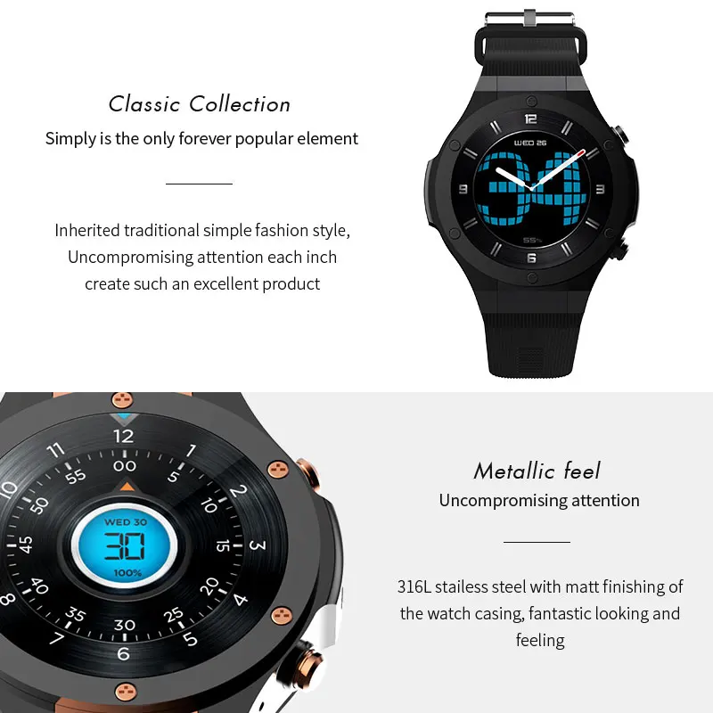 H2 android ios 1G+16GB Smart watch 1.39 inch mtk6580 SmartWatch phone 3G wifi GPS 5M heart rate nano SIM GSM For Men Ladies | Электроника