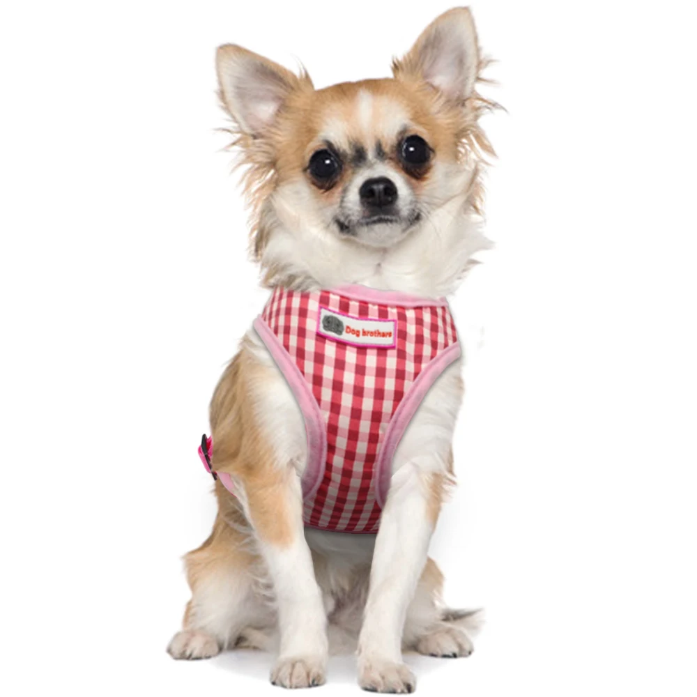 Dog Harness Small Chihuahua and Leash Set Mesh Breathable Pet Cat Puppy Walking Harnesses Reflective Vest For Dogs | Дом и сад