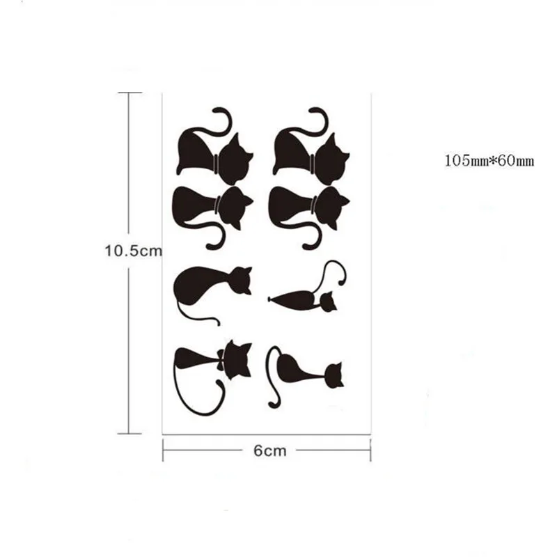 AddFavor 5PCS Love Black Cat Women Waterproof Temporary Tattoo Designs Bady Art Sticker Accessories Fake Makeup Paste Paper Tips | Красота и