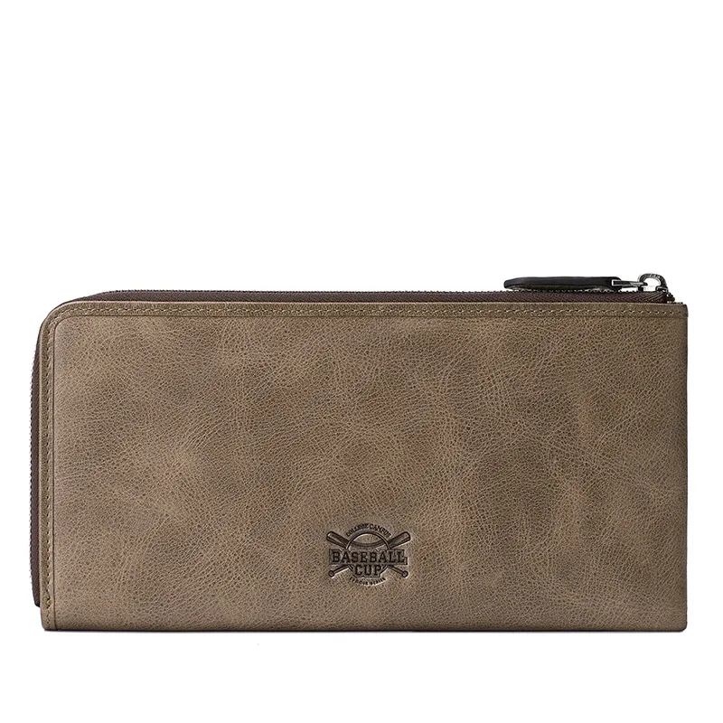 Модный бренд из натуральной кожи мужской длинный кошелек на молнии большой