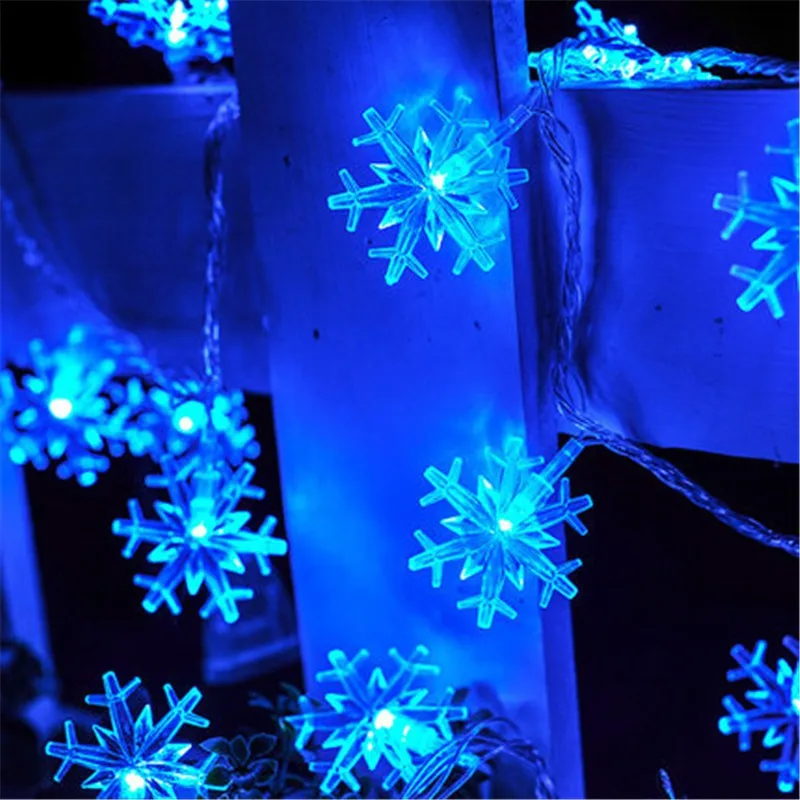 1*2.5 м 20LED Снежинка Форма Гирлянды светодиодные свет красочный Водонепроницаемый