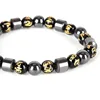 Golden&Black Magnetic Weight Loss Bracelets Hematite Beads Bracelet Charm Natural Stone Bracelets  For Women Men