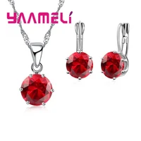 free shipping trendy women 100 925 sterling silver wedding jewelry sets necklace earring sets wholesale