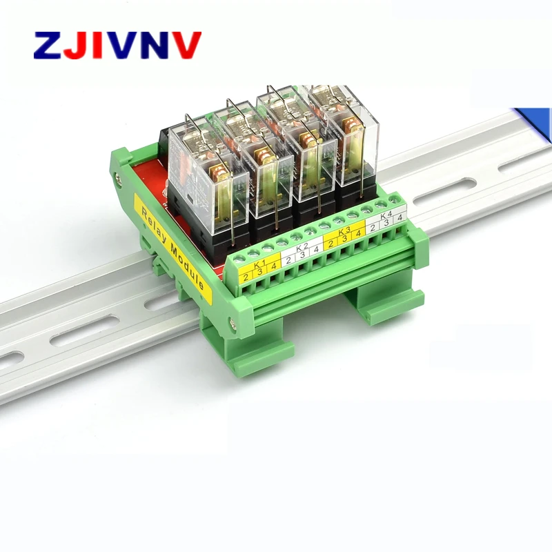 6 каналов 1 SPDT DIN рейку OMRON G2R-1 10A 12V 24V DC интерфейс релейный модуль PNP NPN совместимый 1NC