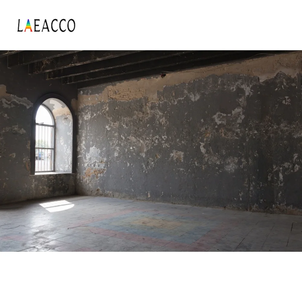 Laeacco старое темное пустынное помещение ребенок портрет окно интерьер фотографии