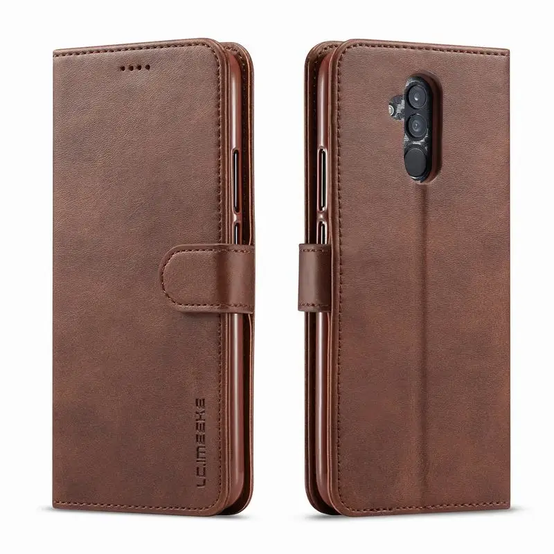 Brown Чехол для huawei mate 20 Lite, чехол с откидной крышкой, роскошный кожаный чехол для huawei mate 20 Pro mate 20 Lite, чехол-кошелек, магнитный чехол-книжка - Цвет: Brown