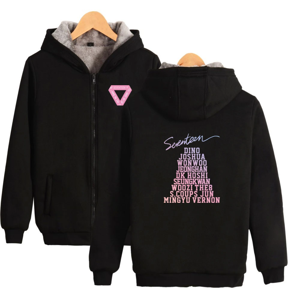 Seventeen17 толстовки хлопковое пальто K Поп Стиль одежда 17 карат Seventeen Кей-поп толстый