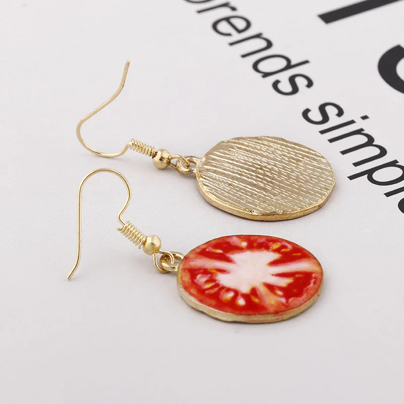 YAAYOO Hyperbole Alloy Fruit Tomato Earring Jewelry Drop Dangle Earrings For Women HL030 |