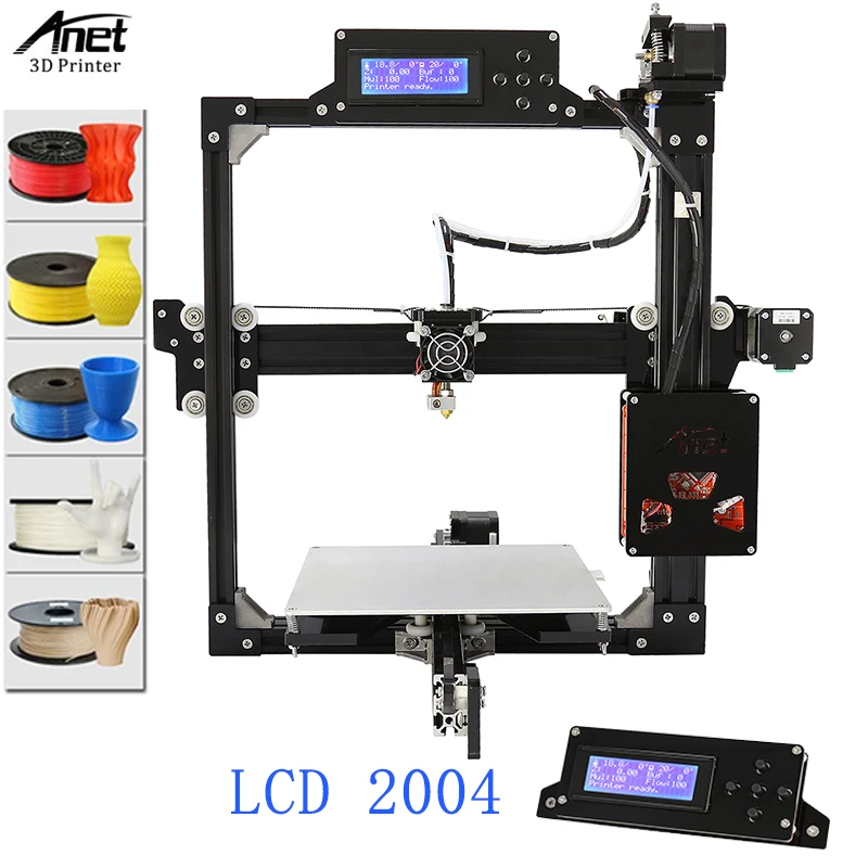 Anet A2 LCD 12864 & 2004 экран 3D принтер с Большой печатью размер 220*270*220 мм Hotbed Plus версия