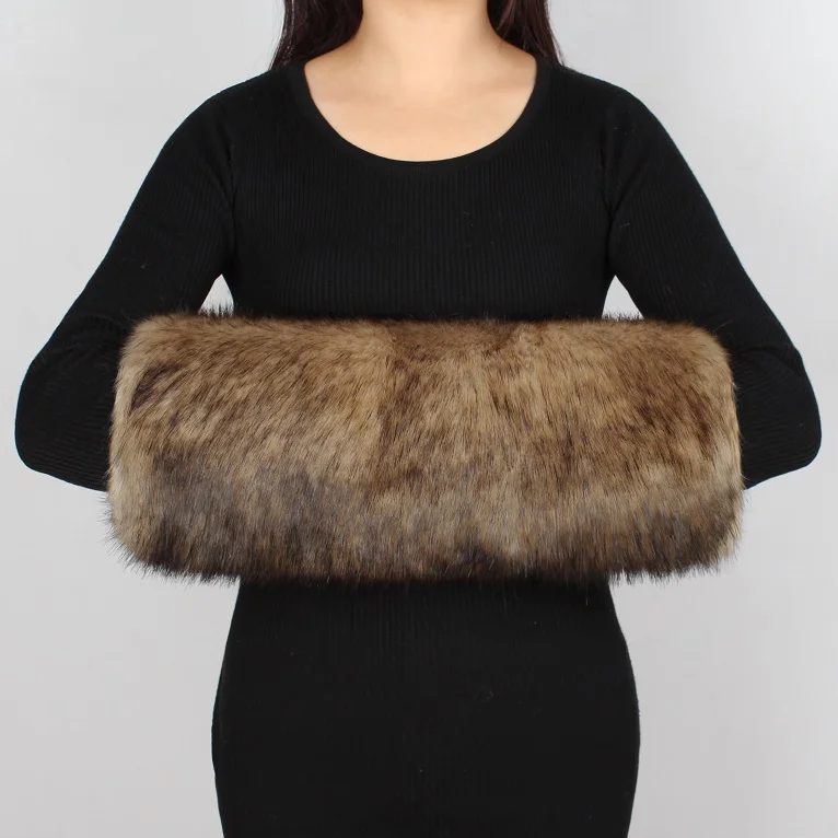 Light Brown Naiveroo Роскошные модные женские перчатки, супер мягкая искусственная Меховая муфта, теплые перчатки для рук, рукавицы, зимние, необходимые для рук - Цвет: Light Brown