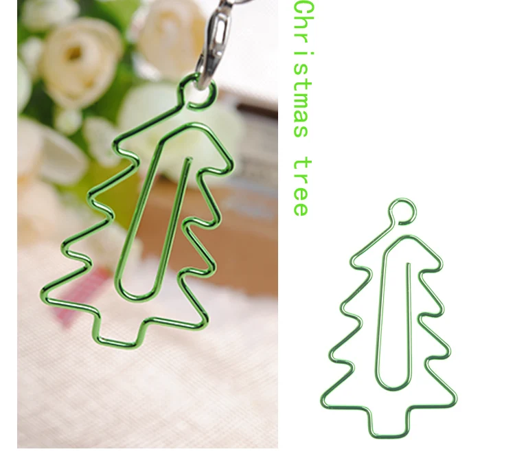 6 шт./лот круглые скрепки в форме рождественской елки для школы и офиса |