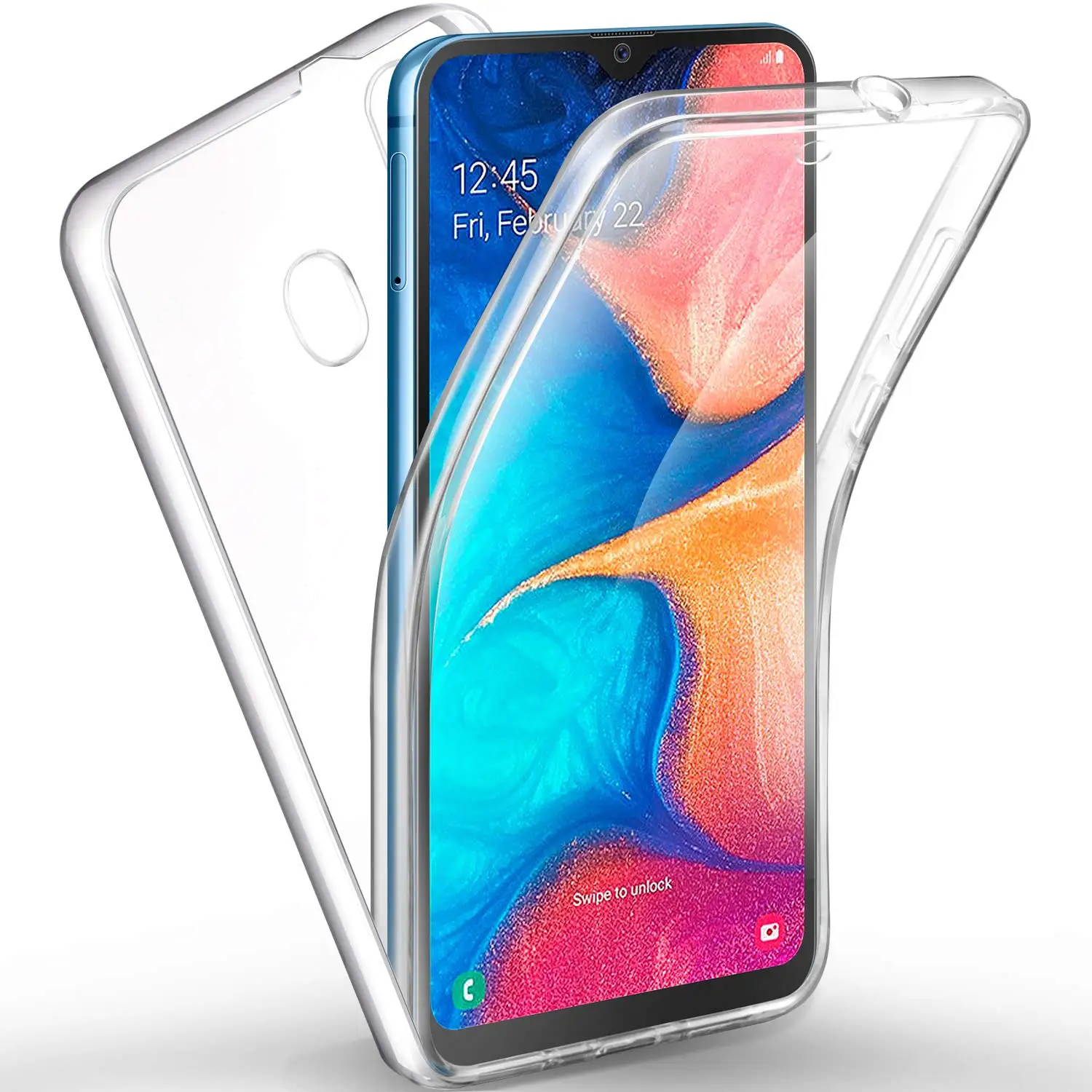 For Samsung Galaxy A20E A20 A 20 E 2019 Case 360 Degree Silicone Cover 2 in 1 Hard PC Back + Soft TPU Front |