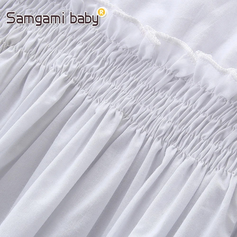 SAMGAMI комплекты одежды для маленьких девочек чистые белые топы детские брюки с