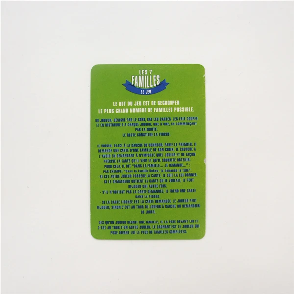 7 семейных покерных карт Пазлы для раннего развития детей игровые карты