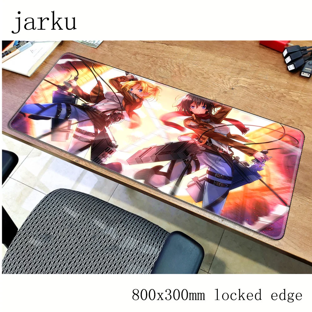 Гелевый коврик для мыши Attack on Titan аксессуары геймеров 800x300 мм notbook большой игровой