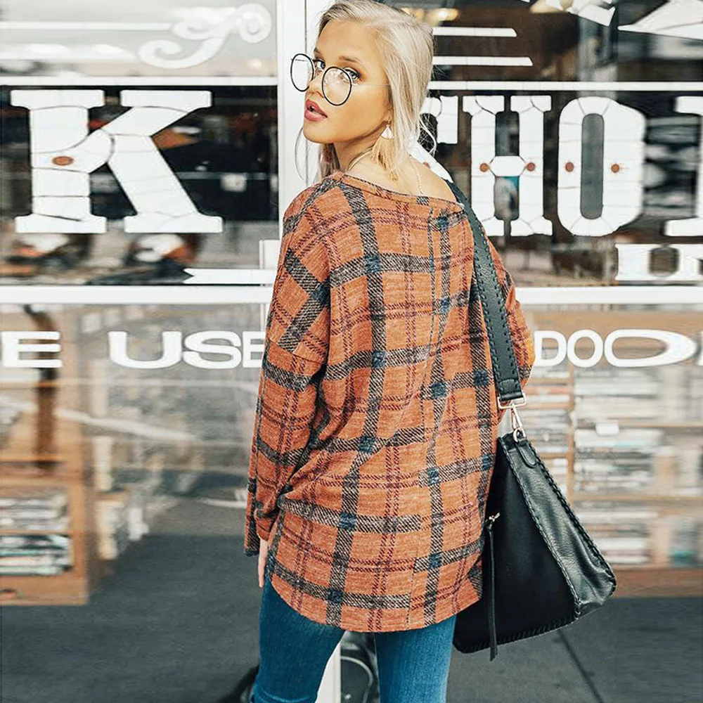 Бесплатная Страусиная Женская Повседневная желтая клетчатая футболка с длинным