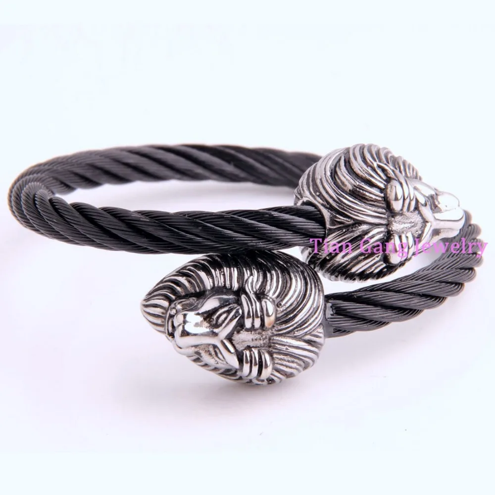 Высокое качество серебристый черный 316L Нержавеющая сталь Тяжелая Лев Конец