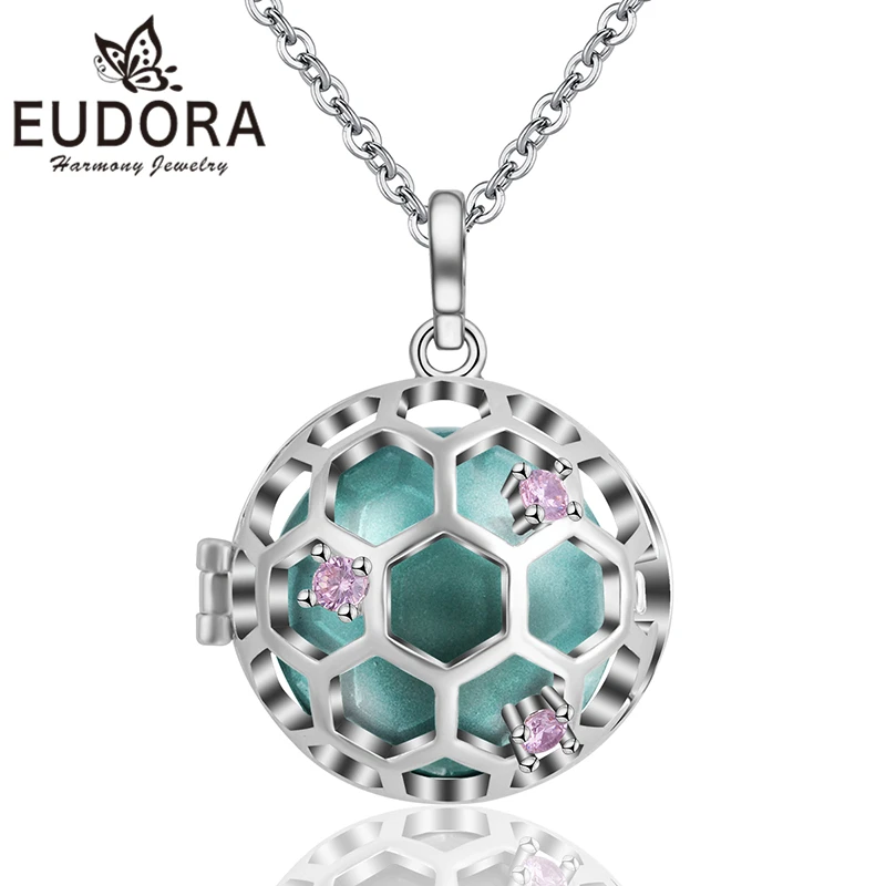Eudora Harmony Bola Ожерелье детский колокольчик шаровые Медальоны розовый циркон