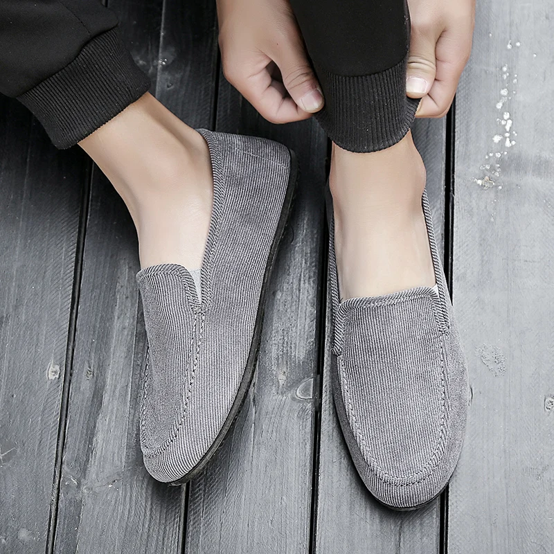 2019 Spring and autumn men's canvas shoes social fashion guy beanbeanshoes a lazy man's Beijing cloth | Обувь