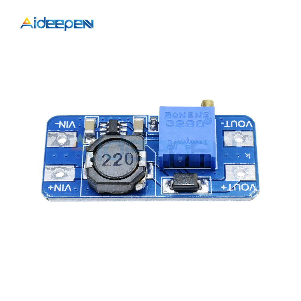 MT3608 DC-DC регулируемый Повышающий Модуль 2A повышение пластина Step Up Модуль с блок питания Micro USB модуль 2 V-24 V 5V 9V 12V 28V