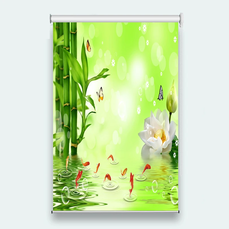 

2019 Customize 3D Roller Blinds White cloud coconut tree For Living room Bedroom Bathroom Kitchen Window Roller Blinds