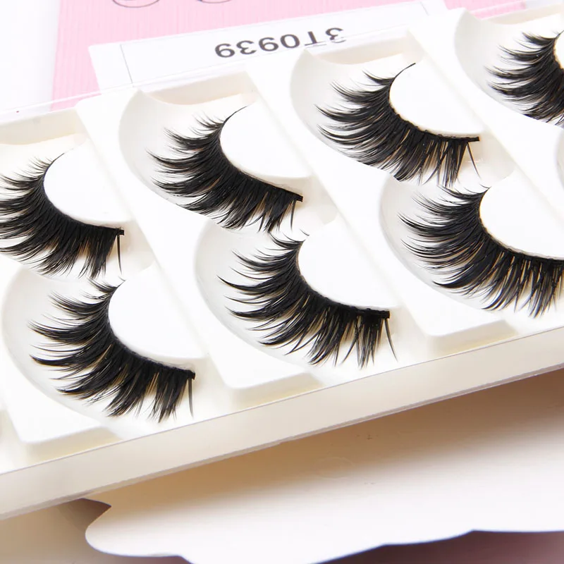 5 пар натуральных Мягких Длинных Черных ресниц ручной работы для макияжа густые