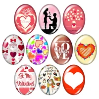valentines day love hearts 13x18mm18x25mm30x40mm mixed oval photo glass cabochon demo flat back jewelry findings gift tb0028