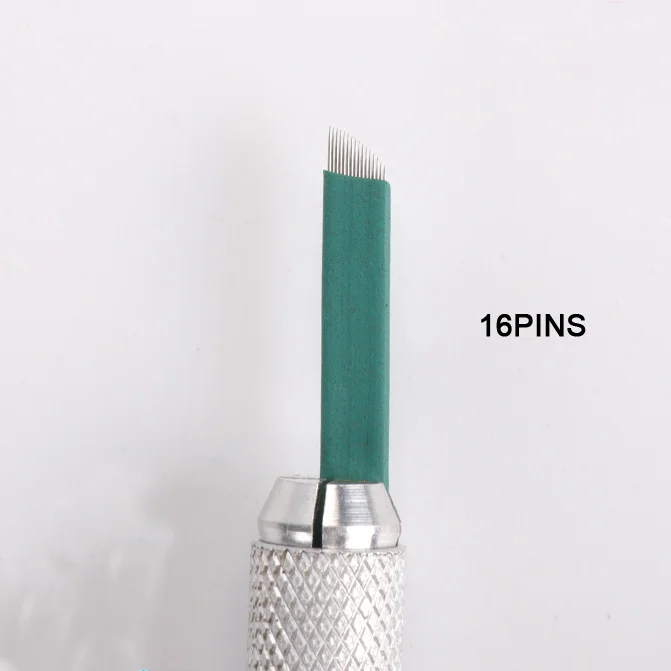

50pcs Microblading Blades Disposable Sterilize 16Pins Needles For Stainless Steel Permanent Makeup Needle For Tattoo Manual Pen