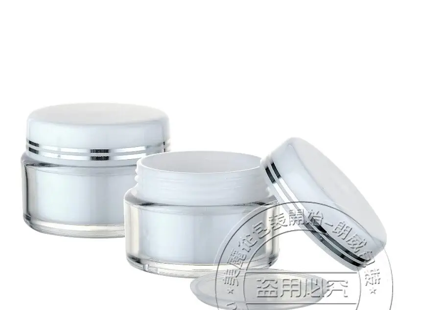 Оптовая продажа баночка для крема 30 г двойные серебряные линии пластиковый