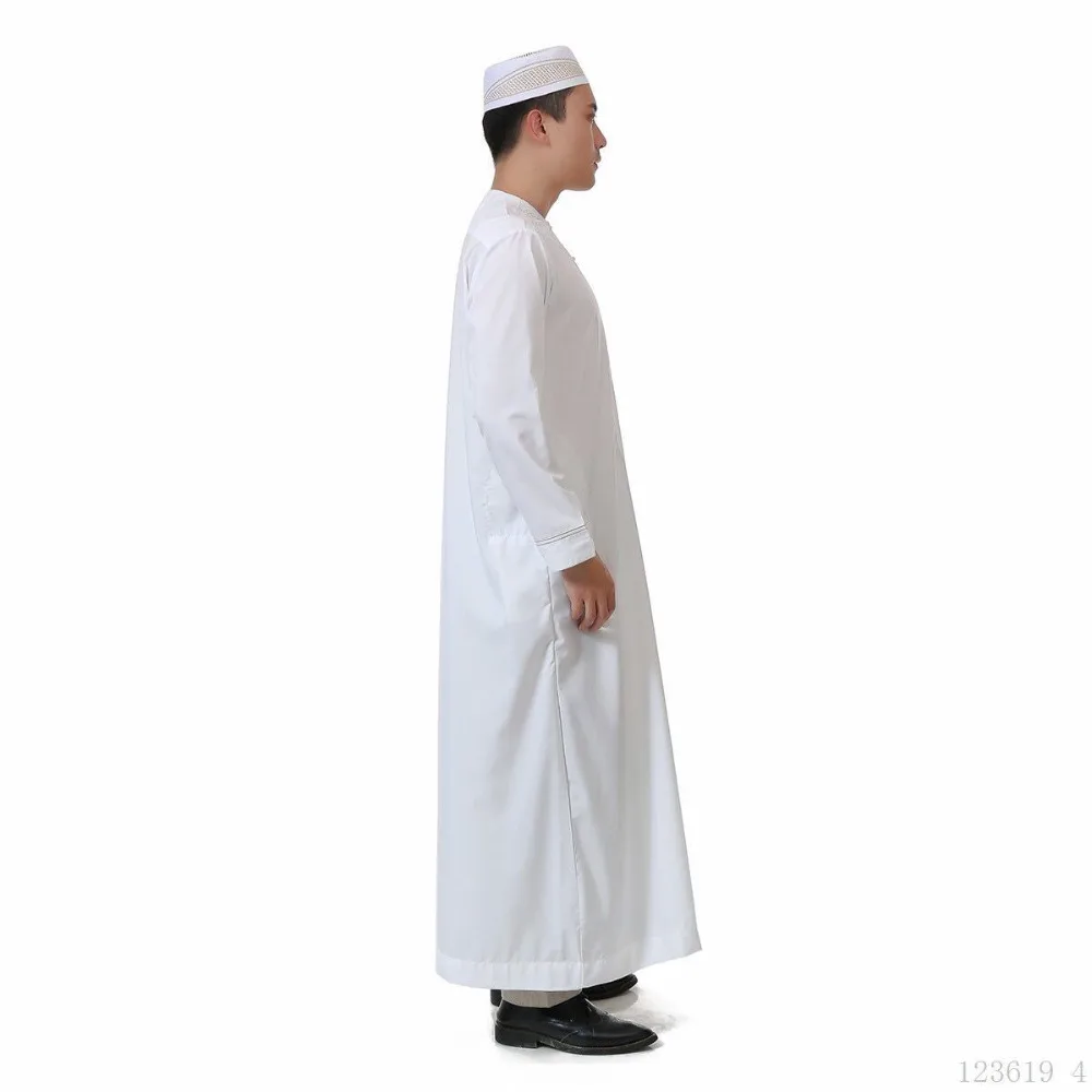 2018 New round collar arab ropa de hombre qatar mens clothing saudi Muslim abaya summer Aman robe long sleeve wholesale 123619 |