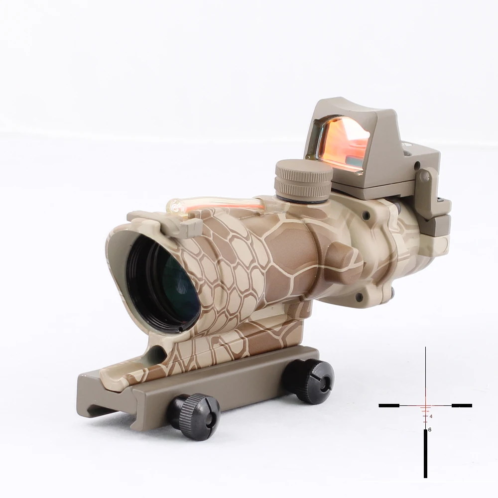 SPINA Оптика Тактический ACOG 4X32 стиль волоконный источник Красная светящаяся