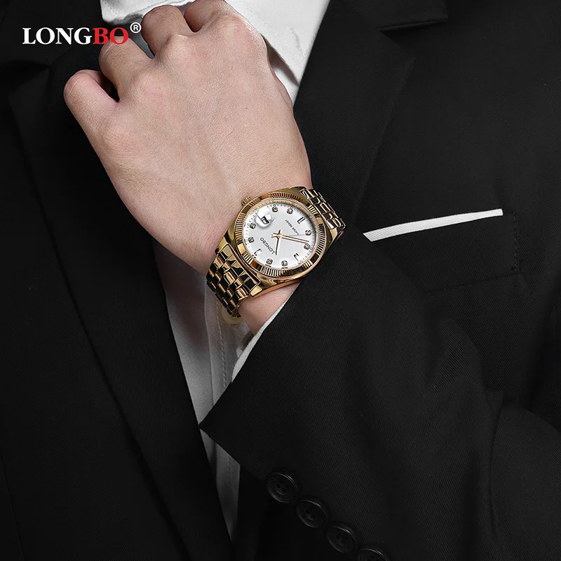 LONGBO 2020 новые модные мужские и женские часы Роскошные Кварцевые с календарем для