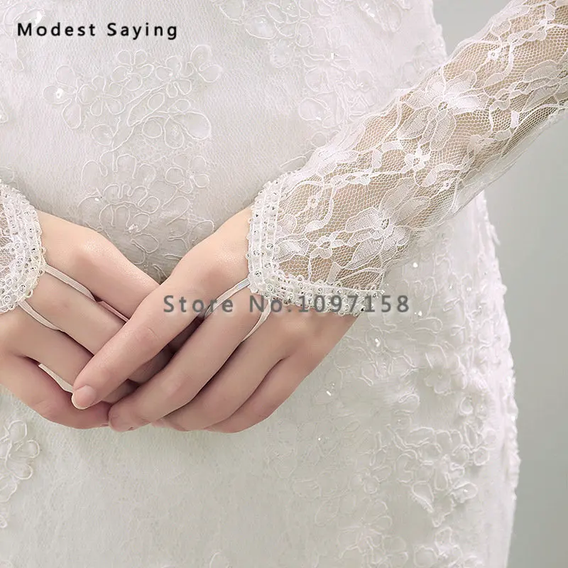 2 Pairs Fingerless Beaded Lace Wedding Gloves 2018 Opera Length Tulle Bridal Accessories detalles boda In Stock | Свадьбы и