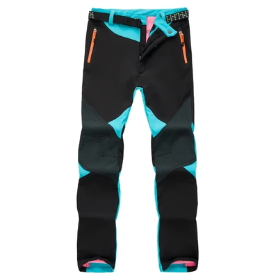 New winter outdoor soft shell attack pants women add fleece thickening thermal waterproof breathable mountaineering ski | Спорт и