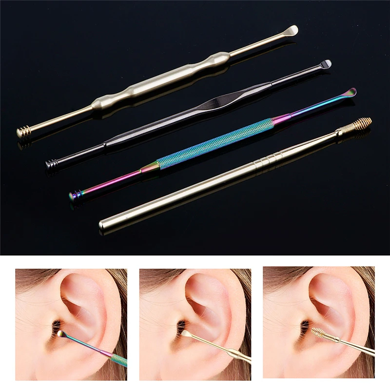 Спиральный ушной инструмент 4 шт./компл. из нержавеющей стали средство для чистки