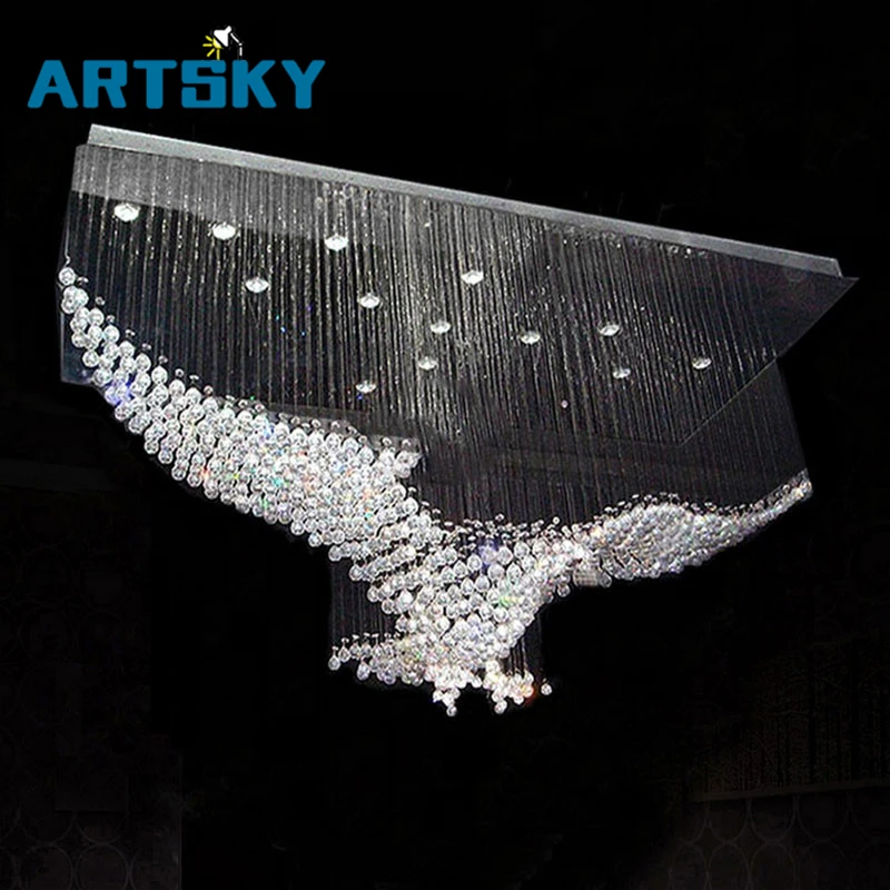 Новый дизайн Орлов Роскошная Современная хрустальная люстра освещение Lustre Hall