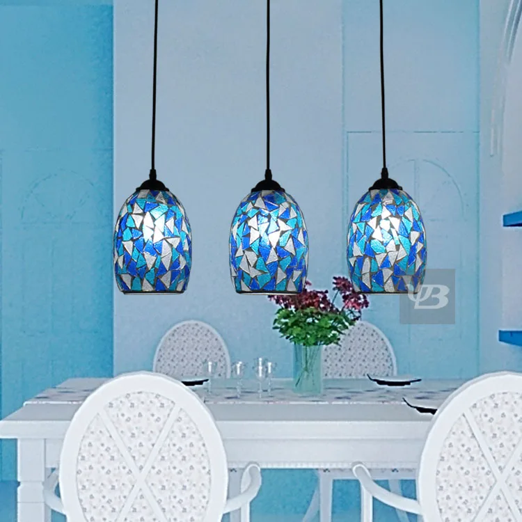 fashion Multithread bohemia mosaic stained glass pendant light dining room bedroom hanglamp E27 110-240V | Лампы и освещение
