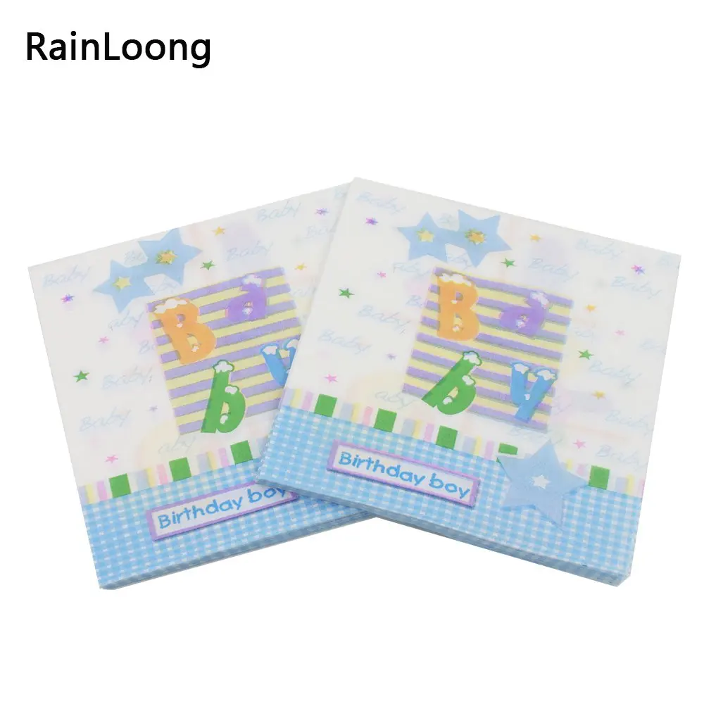 [Rainloong] Baby Shower Бумага салфетка для мальчика и девочки, Пол раскрыть вечерние ткани украшение для салфеток салфетки 33*33 см 1 упак./лот - Цвет: Лиловый