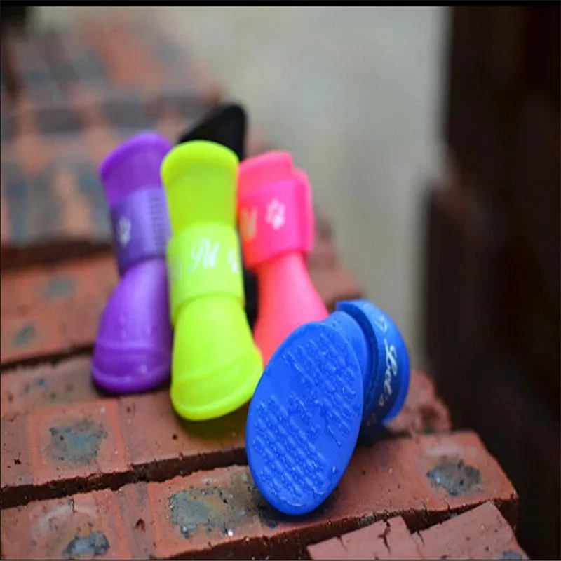 Красочные собак Pet сапоги резиновые воды защитная обувь для пинетки