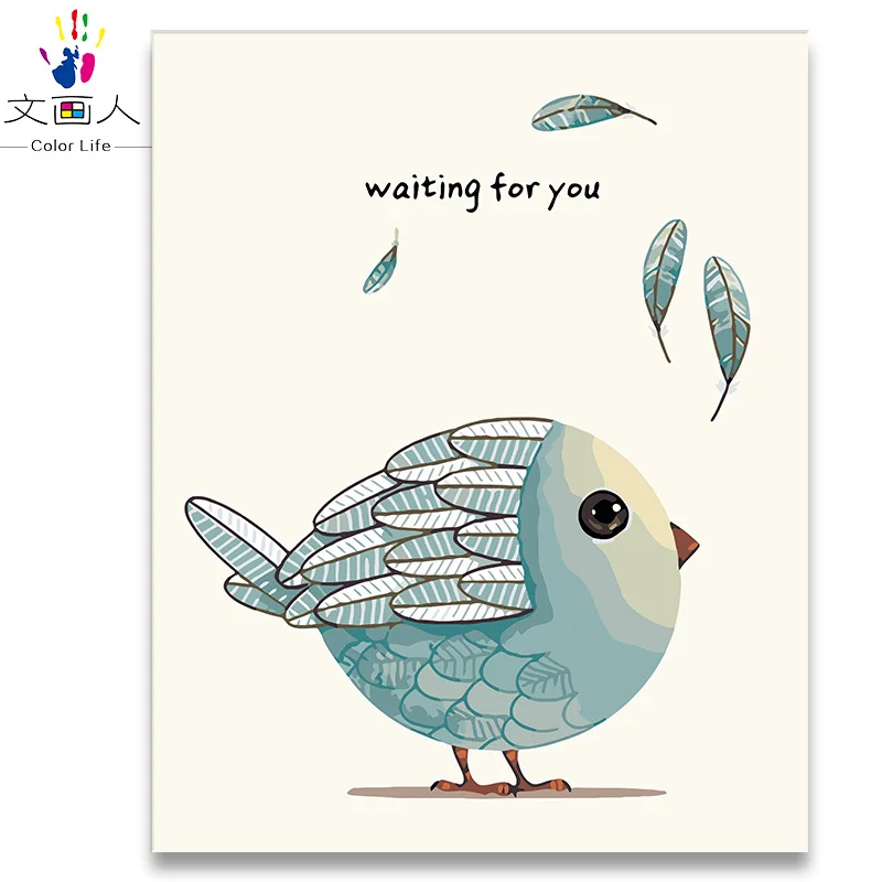 Раскраска по номерам простой современный настенный Декор 3 шт. картины с птицами