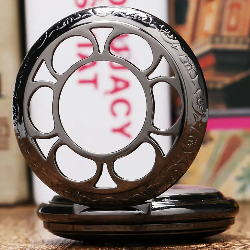 Роскошные стимпанк Hollow Скелет Механические карманные часы римскими цифрами